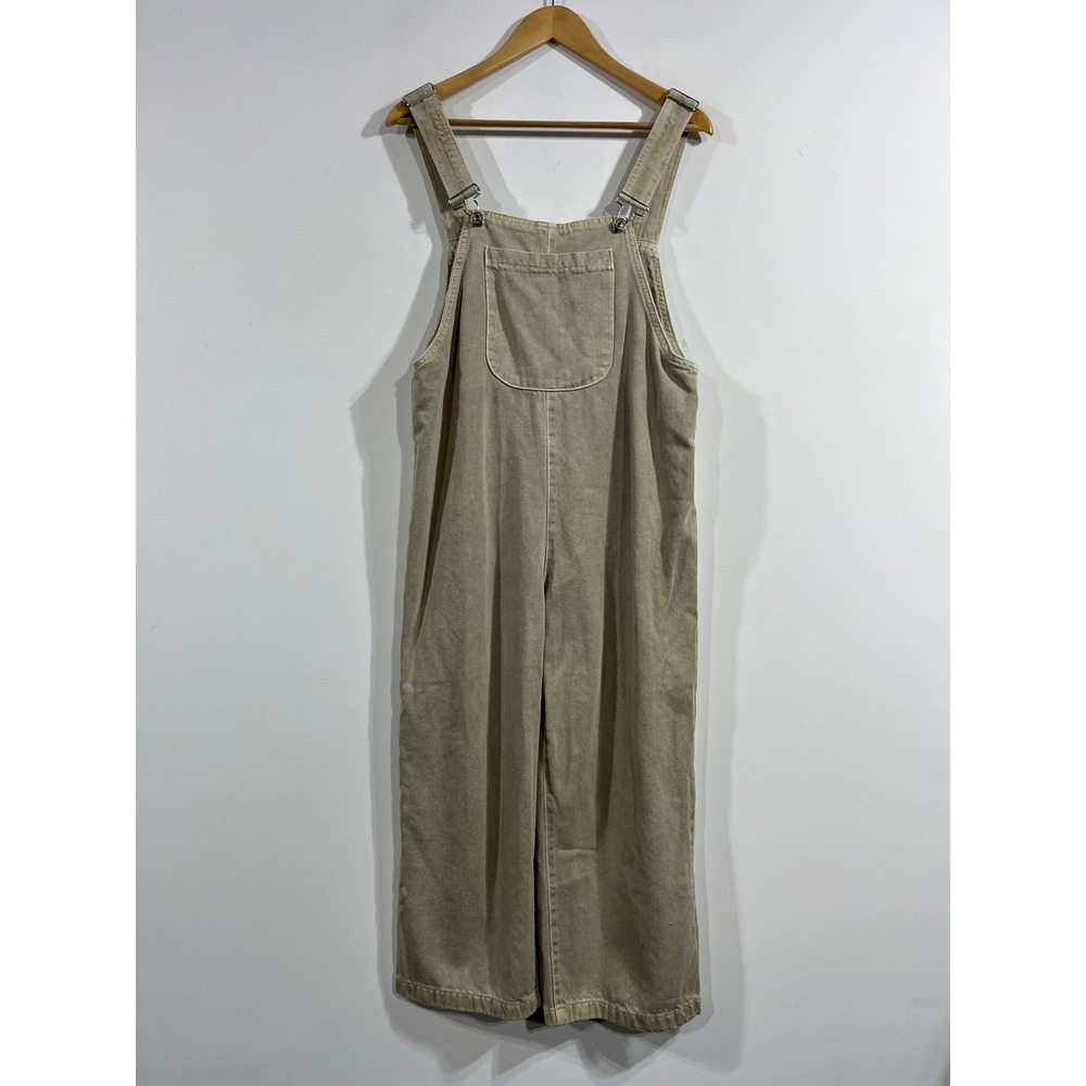 Zara Boho Gardening Hippie Denim Overalls Wide Leg Cotton Utility Womens Small